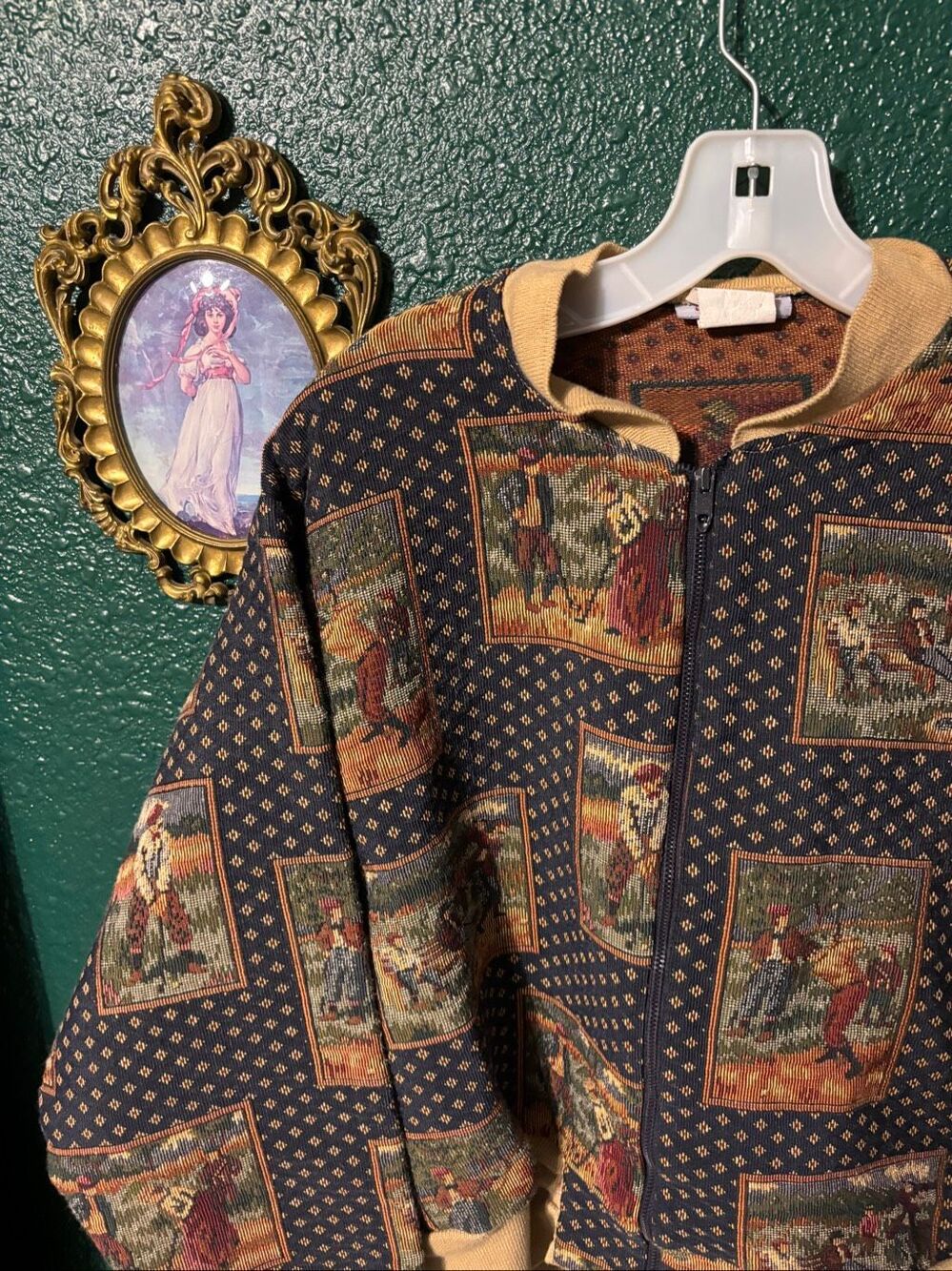 American Vintage Stitches and More Golf Tapestry Style Jacket Sz Large - Picture 2 of 5